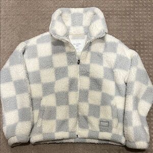 Abercrombie & Fitch Girls Checkered Sherpa Jacket